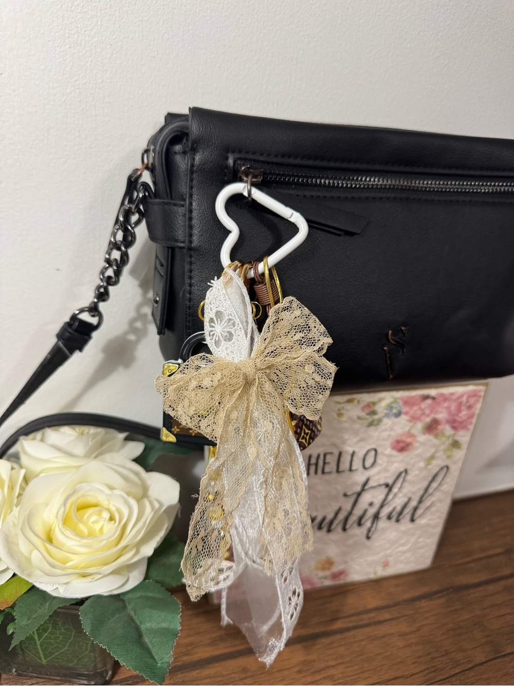 Brown, White, & Gold Fancy Phone/Key/Bag Chain #P1110